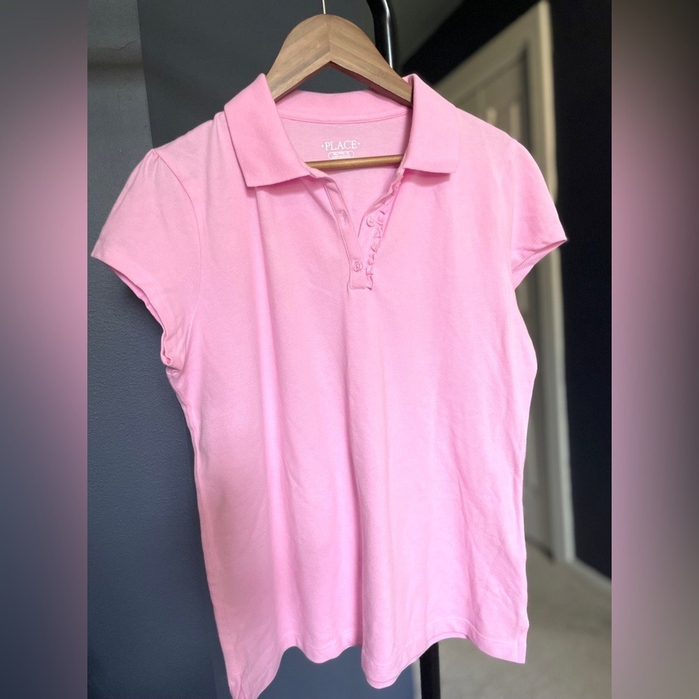 The Children's Place Girl's Pink Polo Shirt, Size  XXL (16), NWT